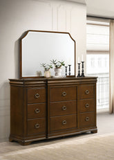 Garland 11-drawer Bedroom Dresser with Mirror Brown Cherry